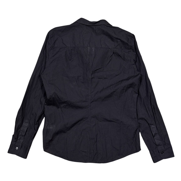 Frank & Eileen Barry Tailored Button Up Striped Black Shirt Womens Large - Picture 2 of 8